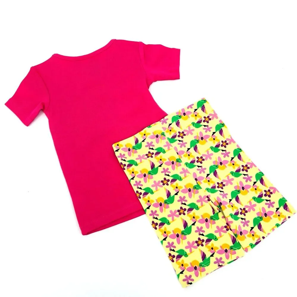 Disney Encanto 3Y Pajama Set SS 100% Cotton Shirt & Bike Shorts Antonio Pink NWT